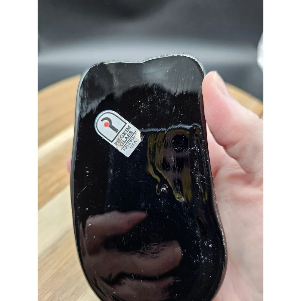 Pilgrim Glass Black Glass‎ Computer Mouse Shaped Paperweight